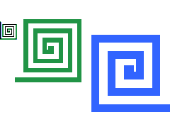 Various kinds of square spirals.